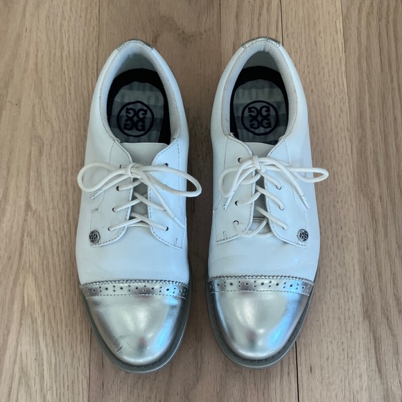 G/FORE Shoes - G/Fore women’s silver white cap toe golf shoes size 7